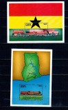 Ghana 1992 - Locomotive, cai ferate, colite neuzate