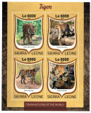 SIERRA LEONE 2016 - Tigri/ set complet MNH-colita+bloc, Nestampilat