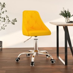 Scaun de birou pivotant, galben muștar, material textil foto