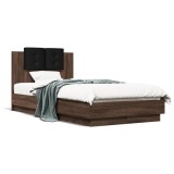 Cumpara ieftin Cadru de pat cu tablie stejar maro 75x190 cm lemn prelucrat