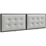 HOMCOM Tablie Tapițată pentru Dormitor cu P&acirc;nză din Microfibră, Tablie de Pat Montată pe Perete, 180x8x56 cm, Gri Deschis | Aosom Romania