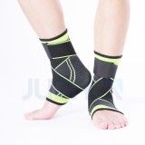 Orteza pentru Glezna, Flippy, cu Benzi Elastice de Fixare, 24 x 10.5 cm, din Nailon, Negru/Verde