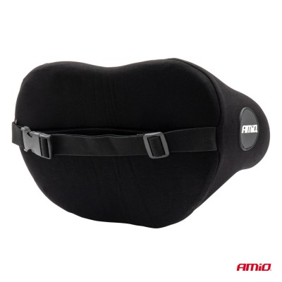 Perna pentru scaun auto cu prindere de tetiera, cu spuma memorie, neagra, AMiO AutoDrive ProParts foto