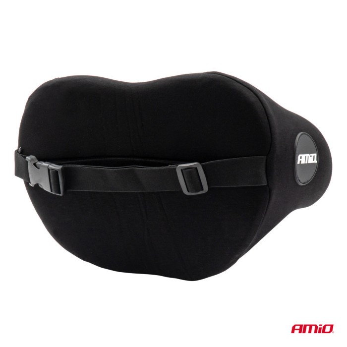 Perna pentru scaun auto cu prindere de tetiera, cu spuma memorie, neagra, AMiO AutoDrive ProParts