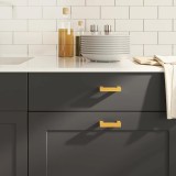 M&acirc;nere de dulap, 10 buc., auriu, 64 mm, oțel inoxidabil