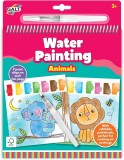 Carte de colorat cu apa Animalute pentru copii 3+ cu pensula reutilizabila