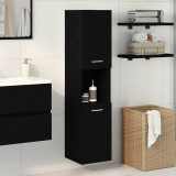 Dulap de baie vidaXL Negru stejar 30x30x130 cm Lemn &icirc;ndelungat