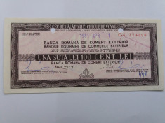 100 lei - CEC de calatorie - Banca de comert Exterior 1981 stare f buna foto