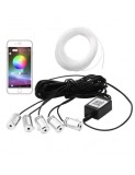 Set Lumini Ambientale Auto 6 metri cu 5 canale, fir neon RGB cu Aplicatie Telefon Bluetooth, 12V AL-5LC6M, Xenon Bright