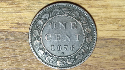 Canada - moneda de colectie bronz - 1 cent 1876 H - rarisima ! - Victoria ! foto