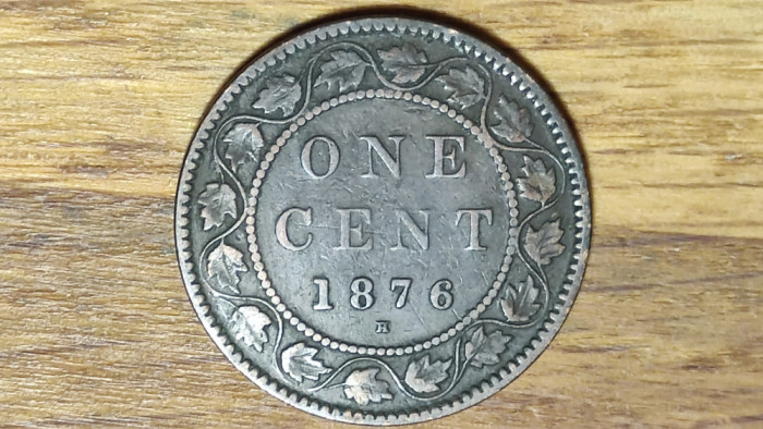 Canada - moneda de colectie bronz - 1 cent 1876 H - rarisima ! - Victoria !
