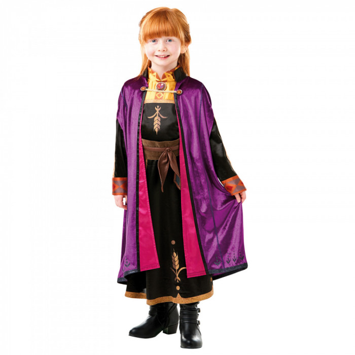 Costum Deluxe Anna pentru fete - Regatul de gheata 2 140 cm 9-10 ani