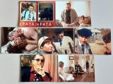 Fata in fata - set 7 foto cinema Romaniafilm 24 x 18 cm, film romanesc 1999, Color