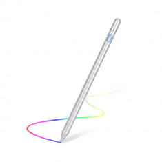 Stylus pen activ iOS, Android, cablu de incarcare Micro-USB - Techsuit JA05,Argintiu