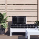 vidaXL Perne pentru paleți, 2 buc, negru, model carouri, textil oxford 361767