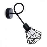 Lampă De Perete Artemis Negru Oțel 1 Bec Coș Conic Modern De Interior