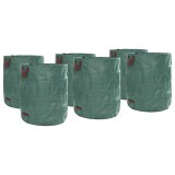 Saci gunoi grădină cu m&acirc;nere 12 buc., pliabil rotund verde 500L