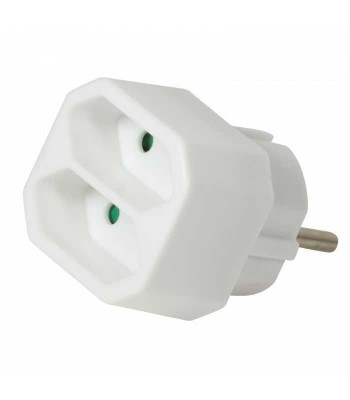 Conector alimentare AC SCHUKO splitter alb 2x soclu EURO LOGILINK foto