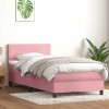 VidaXL Pat box spring cu saltea, roz, 80x220 cm, catifea 3316046