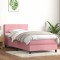 vidaXL Pat box spring cu saltea, roz, 80x220 cm, catifea 3316046