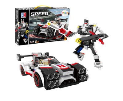 Set de constructii Auto Robot 2 in 1, 38,5x26,5x5cm, 341 piese, Lean 24573 foto