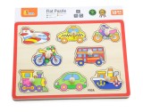 Puzzle din lemn, cu manere, Viga, Mijloace de transport