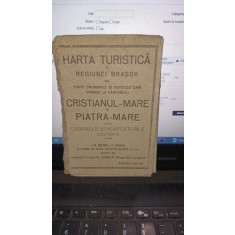 Harta turistica a regiunei Brasov cu toate drumurile si potecile cari conduc la varfurile : Cristianul-Mare si Piatra-Mare