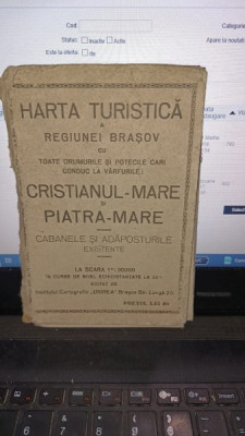 Harta turistica a regiunei Brasov cu toate drumurile si potecile cari conduc la varfurile : Cristianul-Mare si Piatra-Mare foto