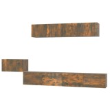 Cumpara ieftin Set dulapuri TV, 5 piese, stejar fumuriu, lemn prelucrat