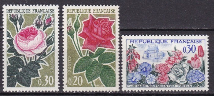 Franta 1962/63 flori MI 1409-1410/1422 MNH