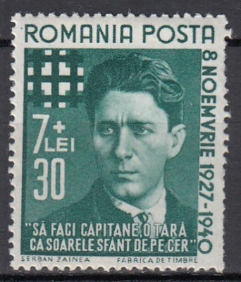 ROMANIA 1940 LP 142 I MISCAREA LEGIONARA IN ROMANIA CODREANU USOARA URMA SARNIERA foto