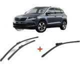 Cumpara ieftin Set 3 stergatoare SKODA KAROQ (NU7, ND7) din 2017, pentru parbriz si luneta fata si spate auto, Bosch Aerotwin, din cauciuc siliconat rezistent, SKODA