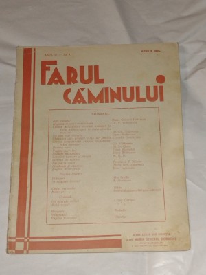 REVISTA FARUL CAMINULUI Anul II - Nr.11, APRILIE 1935 foto