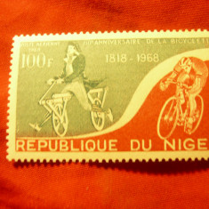 Serie Niger 1968 - 100 Ani Bicicleta , 1 val. 100 f