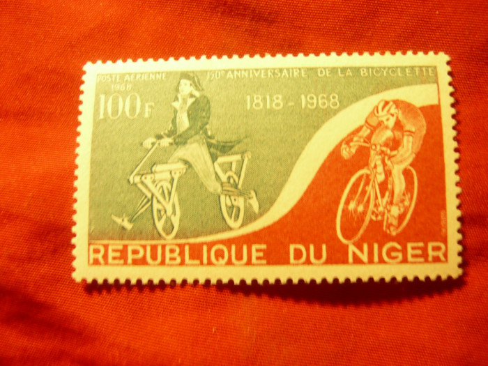 Serie Niger 1968 - 100 Ani Bicicleta , 1 val. 100 f