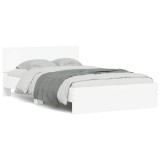 Cumpara ieftin Cadru de pat cu tablie, alb, 135x190 cm