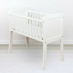 Woodies Safe Dreams - Patut co-sleeper Cocos-Spuma-Cocos, Cu saltea, 90x40 cm, Alb