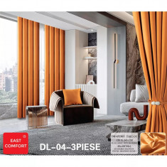 Draperie Din Tricot 150 x 245 Orange CADOU Fata De Perna Si Accesoriu Magnetic Draperie- DRS1003