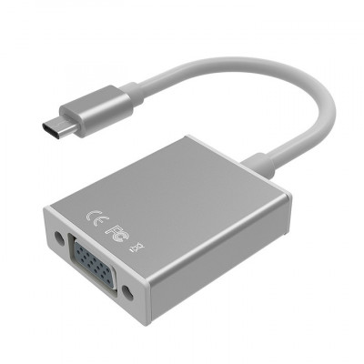 Adaptor convertor USB-C la VGA pentru laptop, telefon mobil, USB 3.1 Type C catre VGA, compatibil monitor, video proiector foto