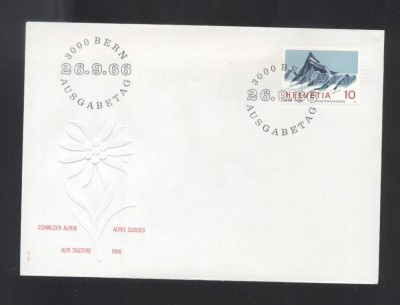 Switzerland 1966 Finsteraarhorn Mi.842 FDC UN.005 foto
