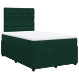 Cumpara ieftin Pat box spring cu saltea, verde inchis, 120x190 cm, catifea