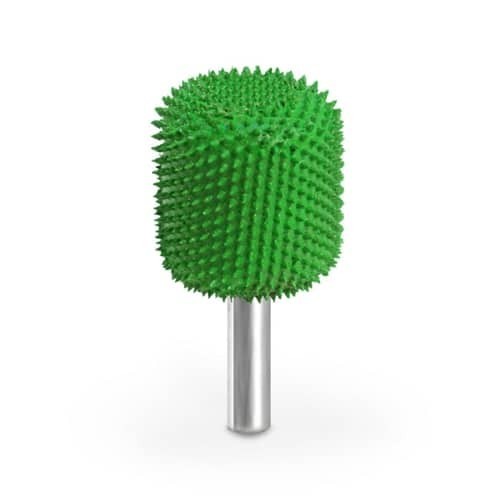 Valec Zaoblen&aacute; hrana a činn&eacute; čelo pr-25,4 mm stopka 6mm, Granulatie Saburr ASPRA - VERDE