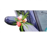 Aranjament Floral Trandafiri Sapun Rosu, Oglinzi Auto, 30x30cm. Cadou Aniversare, Dragoste. Cutie Cadou Inclusa! Decor Gargarite
