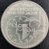 Germania 5 Marci Deutsche Mark European Year of Music 1985 F COMEMORATIVA, Europa, Cupru-Nichel