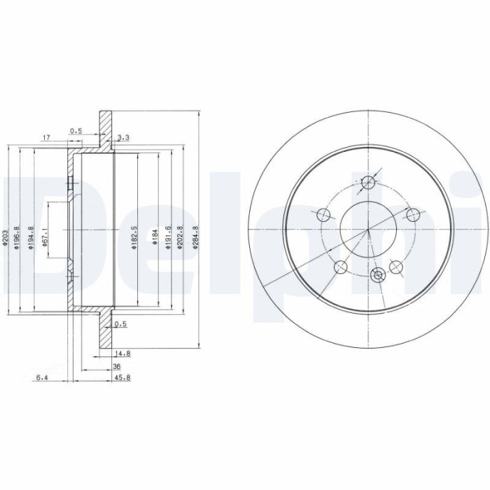 DELPHI BG3398 Disc frana