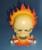 Craniul Ghost Rider Mattel Hot Whelles 15 cm h plastic dur ideal postament prezentare masinuta sau proiect Hallowen sau Heavy Metal m8c