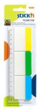 Stick Index Plastic Transp. Cu Margine Color 37 X 50 Mm, 3 X 10file/set, Stick&quot;n - 3 Culori Neon