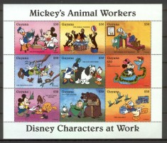 GUYANA 1995 DISNEY DESENE ANIMATE ANIMAL WORKERS