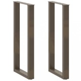 vidaXL Picioare de masă de bar &icirc;n formă de U, 2 buc., oțel natural, 40 x (100-101) cm 4013231