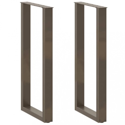 vidaXL Picioare de masă de bar &amp;icirc;n formă de U, 2 buc., oțel natural, 40 x (100-101) cm 4013231 foto